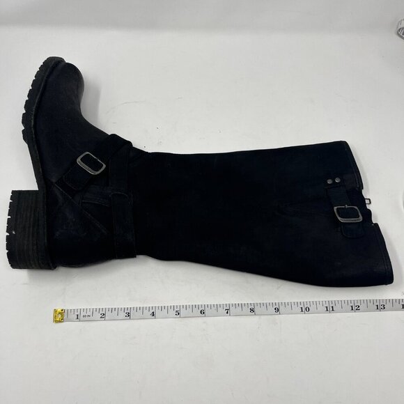 L.L. Bean Deerfield Rustic women's boots 7.5 tall leather riding black buckle - Picture 13 of 14